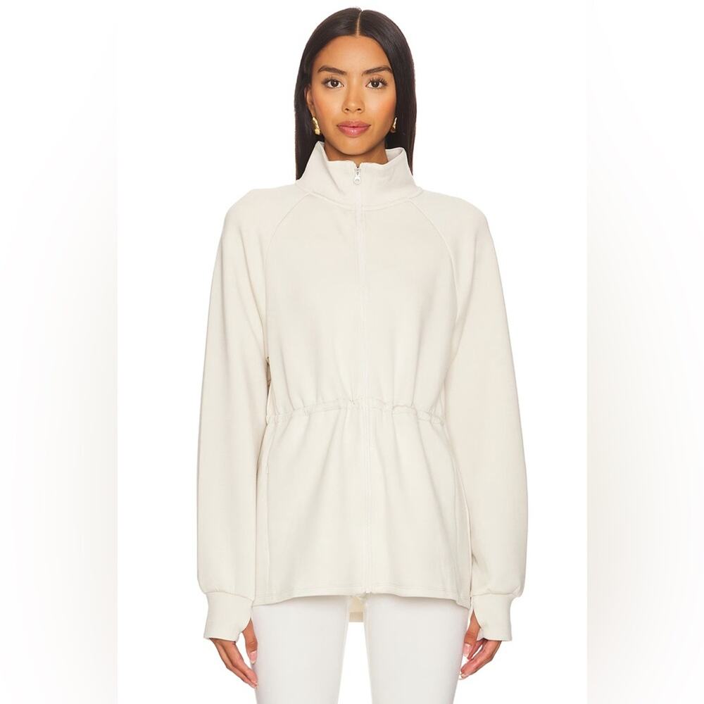 Varley Alisa Zip-Through Midlayer Sweater in Rainy Day